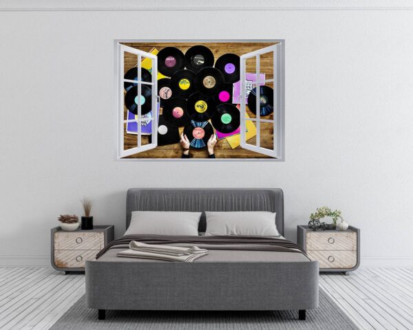 Music Vinyl Wall Art - Music Wall Decal, Self Adhesive Wall Sticker, Living Room Wall Decor, Wall Decor Music, Removable Wall Sticker, Bedroom Wall Art