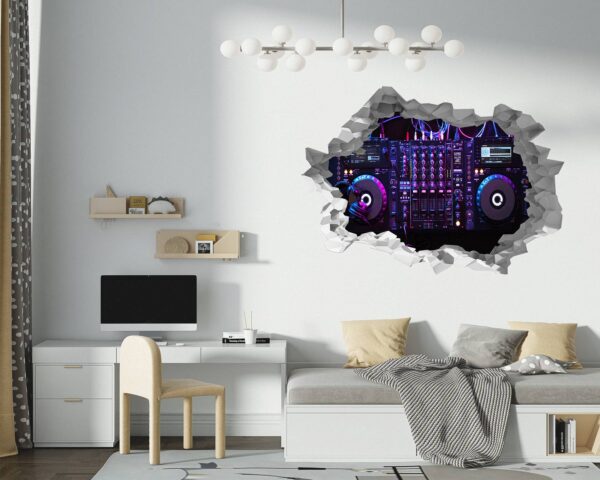 DJ Console Wall Sticker - Music Wall Decal, Self Adhesive Wall Sticker, Living Room Wall Decor, Wall Decor Music, Removable Wall Sticker, Bedroom Wall Art