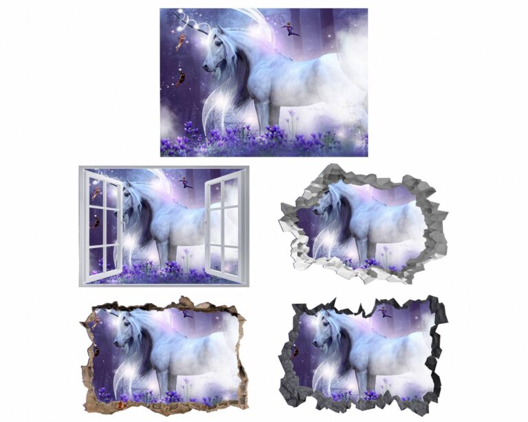 Unicorn Wall Décor - Nursery Wall Décor, Kids Room Décor, Self Adhesive Wall Sticker, Wall Décor Art, Nursery Wall Art