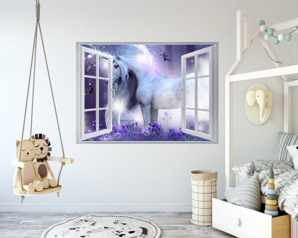 Unicorn Wall Décor - Nursery Wall Décor, Kids Room Décor, Self Adhesive Wall Sticker, Wall Décor Art, Nursery Wall Art