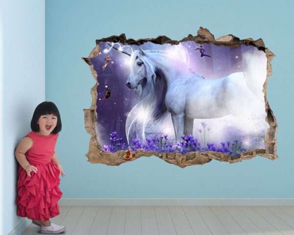 Unicorn Wall Décor - Nursery Wall Décor, Kids Room Décor, Self Adhesive Wall Sticker, Wall Décor Art, Nursery Wall Art