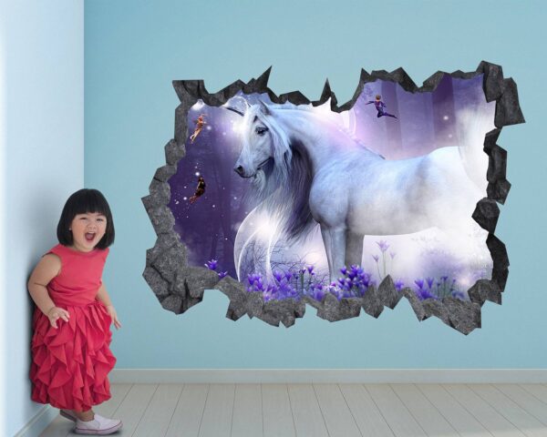 Unicorn Wall Décor - Nursery Wall Décor, Kids Room Décor, Self Adhesive Wall Sticker, Wall Décor Art, Nursery Wall Art