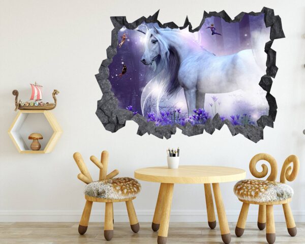 Unicorn Wall Décor - Nursery Wall Décor, Kids Room Décor, Self Adhesive Wall Sticker, Wall Décor Art, Nursery Wall Art