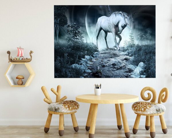 Unicorn Wall Art - Nursery Wall Décor, Kids Room Décor, Self Adhesive Wall Sticker, Wall Décor Art, Nursery Wall Art