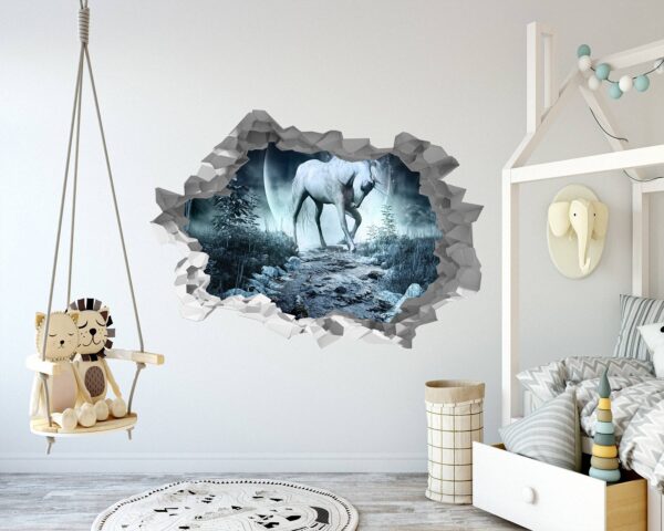 Unicorn Wall Art - Nursery Wall Décor, Kids Room Décor, Self Adhesive Wall Sticker, Wall Décor Art, Nursery Wall Art