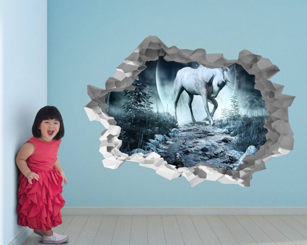 Unicorn Wall Art - Nursery Wall Décor, Kids Room Décor, Self Adhesive Wall Sticker, Wall Décor Art, Nursery Wall Art