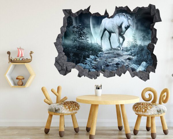 Unicorn Wall Art - Nursery Wall Décor, Kids Room Décor, Self Adhesive Wall Sticker, Wall Décor Art, Nursery Wall Art