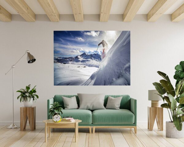 Skiing Wall Sticker - Sport Wall Decor, Bedroom Wall Decor, Vinyl Sticker, Living Room Wall Sticke, Trendy Wall Décor, Wall Art Sport