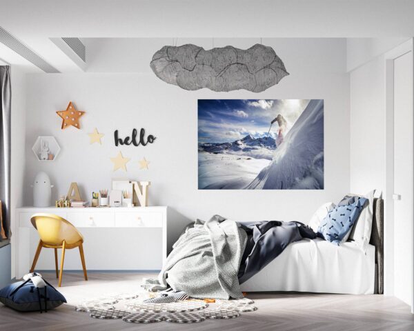 Skiing Wall Sticker - Sport Wall Decor, Bedroom Wall Decor, Vinyl Sticker, Living Room Wall Sticke, Trendy Wall Décor, Wall Art Sport