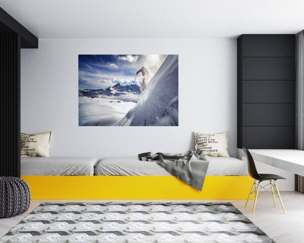 Skiing Wall Sticker - Sport Wall Decor, Bedroom Wall Decor, Vinyl Sticker, Living Room Wall Sticke, Trendy Wall Décor, Wall Art Sport