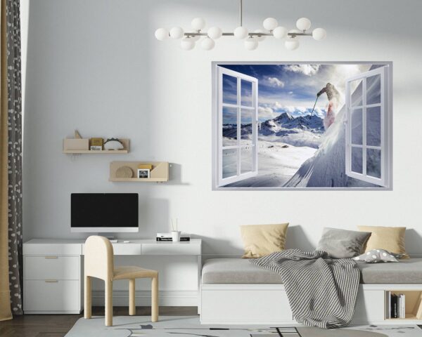 Skiing Wall Sticker - Sport Wall Decor, Bedroom Wall Decor, Vinyl Sticker, Living Room Wall Sticke, Trendy Wall Décor, Wall Art Sport