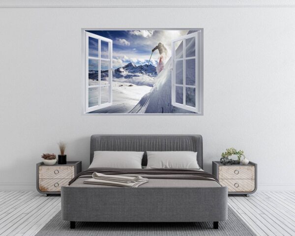 Skiing Wall Sticker - Sport Wall Decor, Bedroom Wall Decor, Vinyl Sticker, Living Room Wall Sticke, Trendy Wall Décor, Wall Art Sport