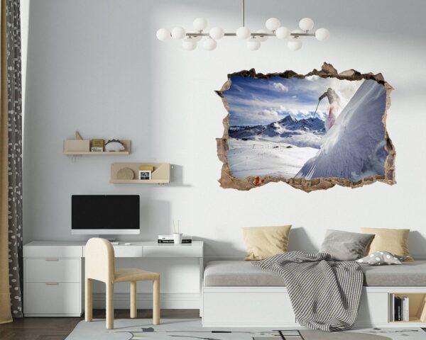 Skiing Wall Sticker - Sport Wall Decor, Bedroom Wall Decor, Vinyl Sticker, Living Room Wall Sticke, Trendy Wall Décor, Wall Art Sport