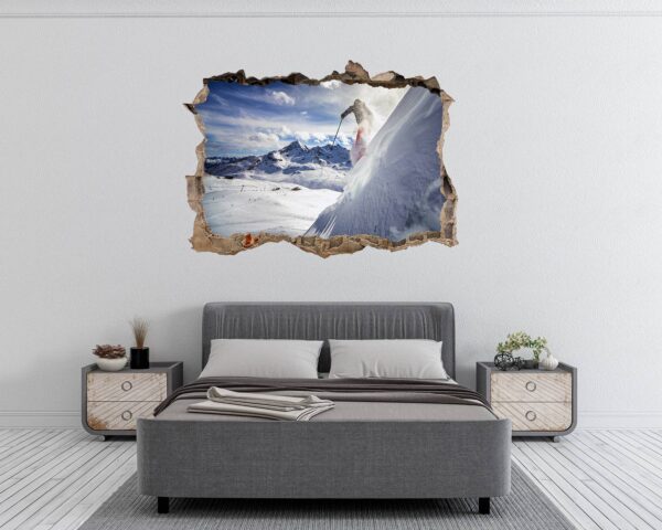 Skiing Wall Sticker - Sport Wall Decor, Bedroom Wall Decor, Vinyl Sticker, Living Room Wall Sticke, Trendy Wall Décor, Wall Art Sport