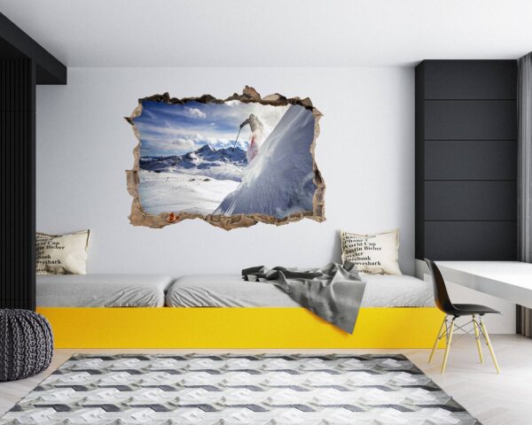 Skiing Wall Sticker - Sport Wall Decor, Bedroom Wall Decor, Vinyl Sticker, Living Room Wall Sticke, Trendy Wall Décor, Wall Art Sport