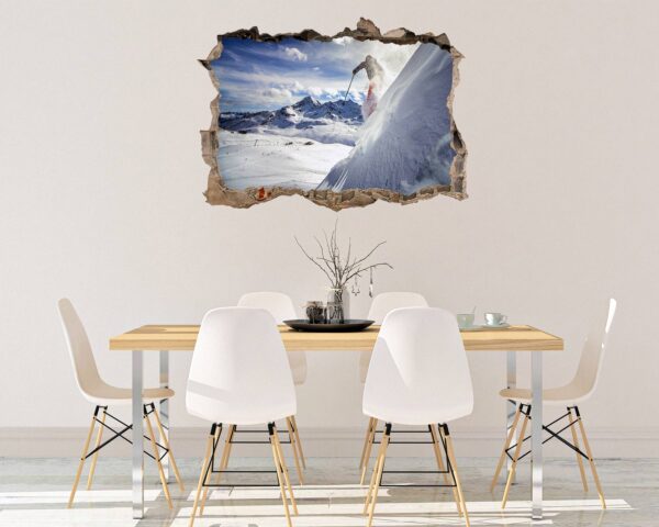 Skiing Wall Sticker - Sport Wall Decor, Bedroom Wall Decor, Vinyl Sticker, Living Room Wall Sticke, Trendy Wall Décor, Wall Art Sport