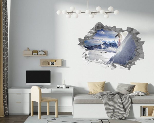 Skiing Wall Sticker - Sport Wall Decor, Bedroom Wall Decor, Vinyl Sticker, Living Room Wall Sticke, Trendy Wall Décor, Wall Art Sport