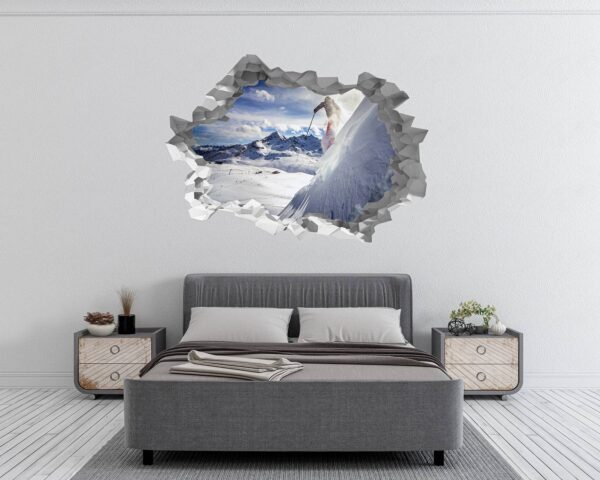 Skiing Wall Sticker - Sport Wall Decor, Bedroom Wall Decor, Vinyl Sticker, Living Room Wall Sticke, Trendy Wall Décor, Wall Art Sport