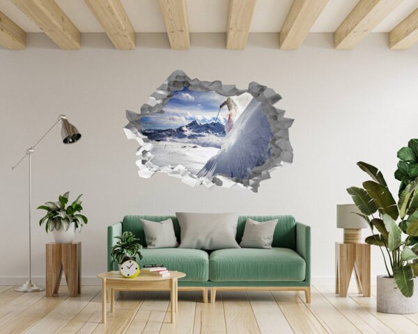 Skiing Wall Sticker - Sport Wall Decor, Bedroom Wall Decor, Vinyl Sticker, Living Room Wall Sticke, Trendy Wall Décor, Wall Art Sport