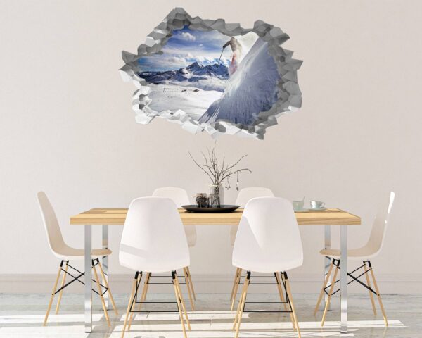 Skiing Wall Sticker - Sport Wall Decor, Bedroom Wall Decor, Vinyl Sticker, Living Room Wall Sticke, Trendy Wall Décor, Wall Art Sport