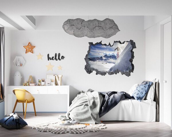 Skiing Wall Sticker - Sport Wall Decor, Bedroom Wall Decor, Vinyl Sticker, Living Room Wall Sticke, Trendy Wall Décor, Wall Art Sport