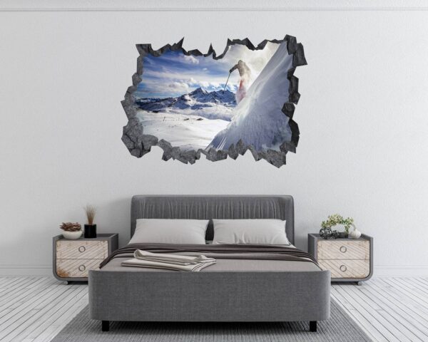 Skiing Wall Sticker - Sport Wall Decor, Bedroom Wall Decor, Vinyl Sticker, Living Room Wall Sticke, Trendy Wall Décor, Wall Art Sport