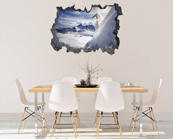 Skiing Wall Sticker - Sport Wall Decor, Bedroom Wall Decor, Vinyl Sticker, Living Room Wall Sticke, Trendy Wall Décor, Wall Art Sport