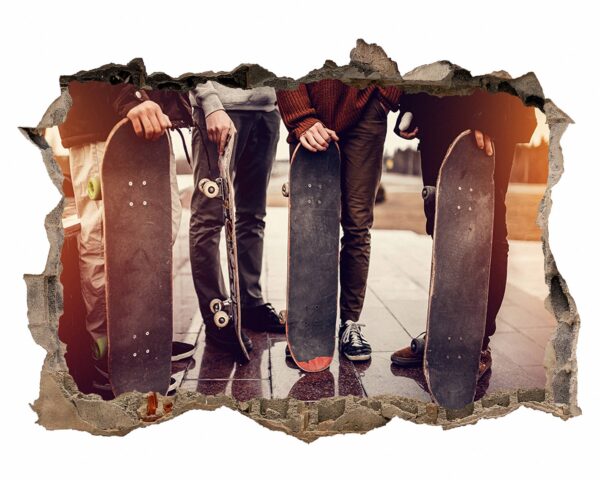 Skateboard Wall Sticker - Peel and Stick Wall Decal, Vinyl Wall Sticker, Skateboard Wall Art, Wall Decor Home, Bedroom Wall Sticker, Removable Wall Sticker, Easy to Apply