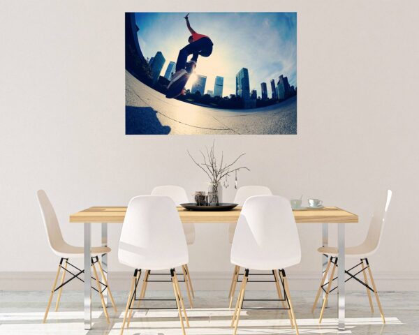 Skateboard Wall Mural - Peel and Stick Wall Decal, Vinyl Wall Sticker, Skateboard Wall Art, Wall Decor Home, Bedroom Wall Sticker, Removable Wall Sticker , Easy to Apply