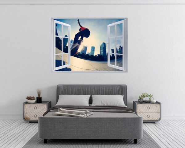 Skateboard Wall Mural - Peel and Stick Wall Decal, Vinyl Wall Sticker, Skateboard Wall Art, Wall Decor Home, Bedroom Wall Sticker, Removable Wall Sticker , Easy to Apply