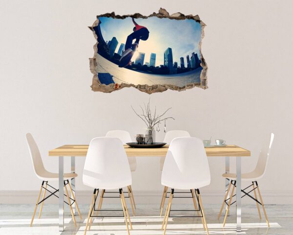 Skateboard Wall Mural - Peel and Stick Wall Decal, Vinyl Wall Sticker, Skateboard Wall Art, Wall Decor Home, Bedroom Wall Sticker, Removable Wall Sticker , Easy to Apply