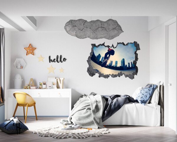 Skateboard Wall Mural - Peel and Stick Wall Decal, Vinyl Wall Sticker, Skateboard Wall Art, Wall Decor Home, Bedroom Wall Sticker, Removable Wall Sticker , Easy to Apply