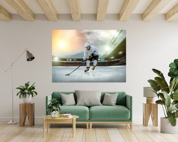 Hockey Wall Art - Sport Theme Wall Decor, Living Room Wall Art, Wall Decal Sports, Digital print, Removable Wall Sticker