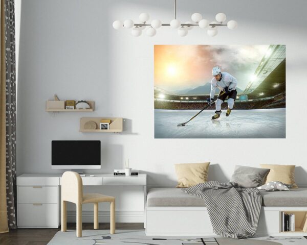 Hockey Wall Art - Sport Theme Wall Decor, Living Room Wall Art, Wall Decal Sports, Digital print, Removable Wall Sticker