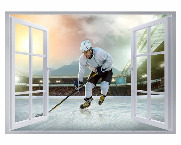 Hockey Wall Art - Sport Theme Wall Decor, Living Room Wall Art, Wall Decal Sports, Digital print, Removable Wall Sticker