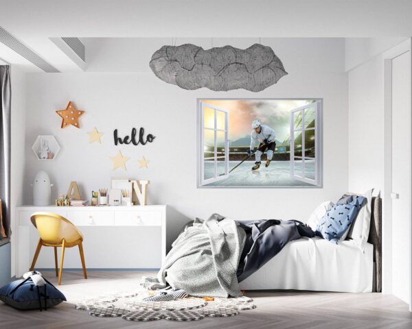 Hockey Wall Art - Sport Theme Wall Decor, Living Room Wall Art, Wall Decal Sports, Digital print, Removable Wall Sticker