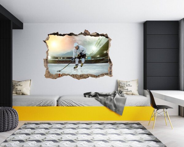 Hockey Wall Art - Sport Theme Wall Decor, Living Room Wall Art, Wall Decal Sports, Digital print, Removable Wall Sticker