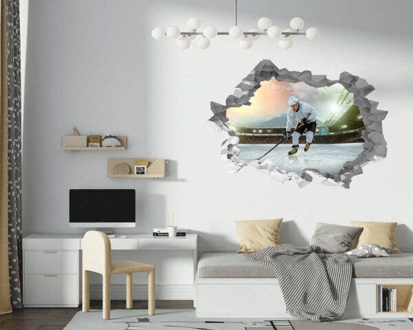 Hockey Wall Art - Sport Theme Wall Decor, Living Room Wall Art, Wall Decal Sports, Digital print, Removable Wall Sticker