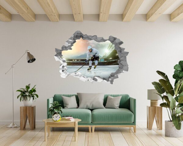 Hockey Wall Art - Sport Theme Wall Decor, Living Room Wall Art, Wall Decal Sports, Digital print, Removable Wall Sticker