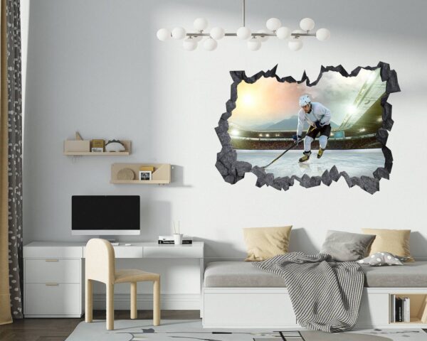 Hockey Wall Art - Sport Theme Wall Decor, Living Room Wall Art, Wall Decal Sports, Digital print, Removable Wall Sticker