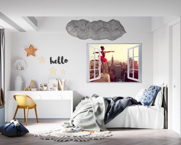 Ballerina Wall Sticker - Peel and Stick Wall Decal, Vinyl Wall Sticker, Dance Wall Decal, Wall Decor Home, Bedroom Wall Sticker, Removable Wall Sticker , Easy to Apply