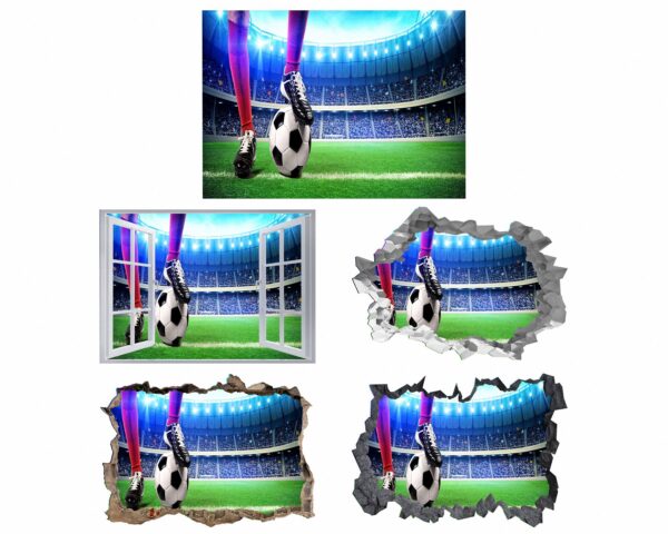 Wall Sticker Football - Sport Wall Decal, Bedroom Wall Sticker, Self Adhesive Wall Decal, Wall Art Sport, Printable Wall Art