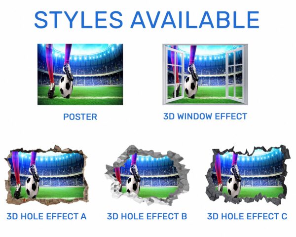 Wall Sticker Football - Sport Wall Decal, Bedroom Wall Sticker, Self Adhesive Wall Decal, Wall Art Sport, Printable Wall Art