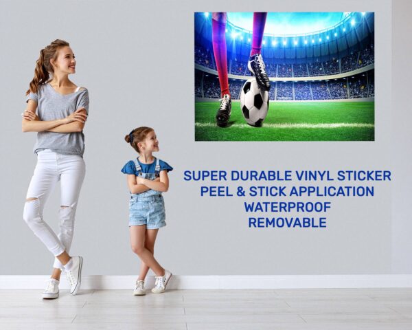 Wall Sticker Football - Sport Wall Decal, Bedroom Wall Sticker, Self Adhesive Wall Decal, Wall Art Sport, Printable Wall Art