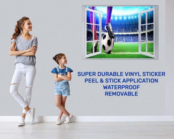 Wall Sticker Football - Sport Wall Decal, Bedroom Wall Sticker, Self Adhesive Wall Decal, Wall Art Sport, Printable Wall Art