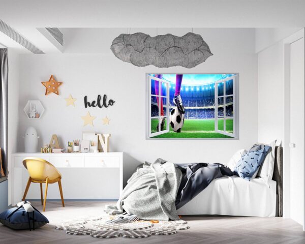 Wall Sticker Football - Sport Wall Decal, Bedroom Wall Sticker, Self Adhesive Wall Decal, Wall Art Sport, Printable Wall Art