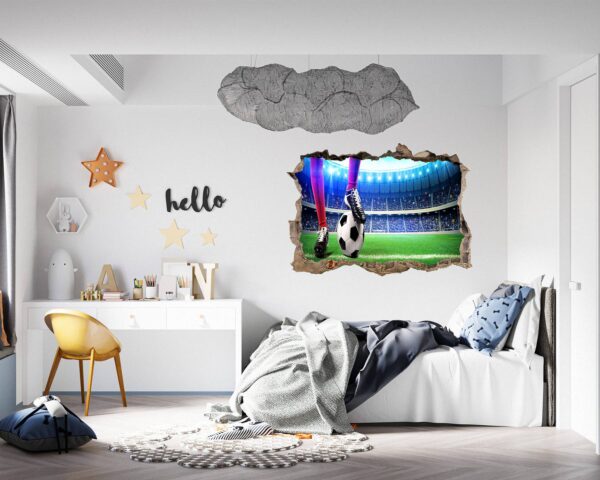 Wall Sticker Football - Sport Wall Decal, Bedroom Wall Sticker, Self Adhesive Wall Decal, Wall Art Sport, Printable Wall Art