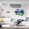 Wall Sticker Football - Sport Wall Decal, Bedroom Wall Sticker, Self Adhesive Wall Decal, Wall Art Sport, Printable Wall Art