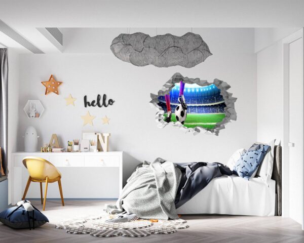 Wall Sticker Football - Sport Wall Decal, Bedroom Wall Sticker, Self Adhesive Wall Decal, Wall Art Sport, Printable Wall Art