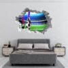 Wall Sticker Football - Sport Wall Decal, Bedroom Wall Sticker, Self Adhesive Wall Decal, Wall Art Sport, Printable Wall Art